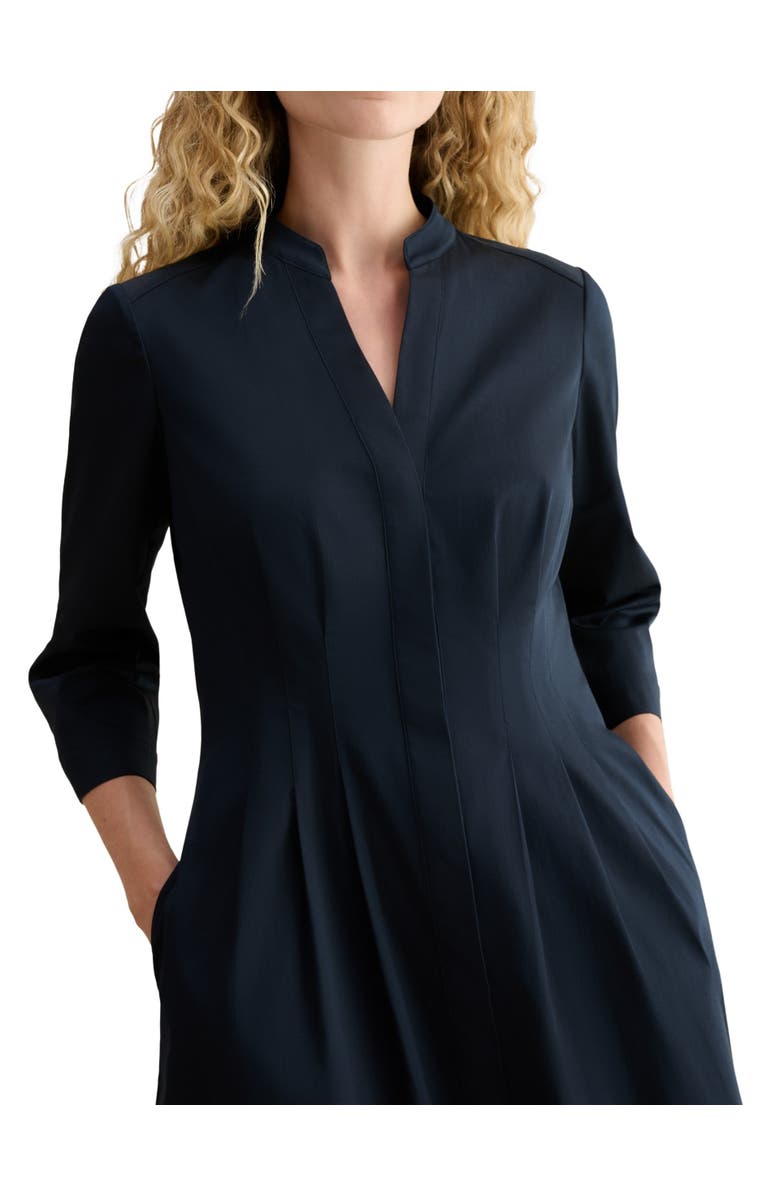 HOBBS LONDON Emmaline 3/4 Sleeve V-Neck Midi Dress, Alternate, color, Navy