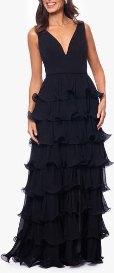 Tiered Wire Ruffle Gown