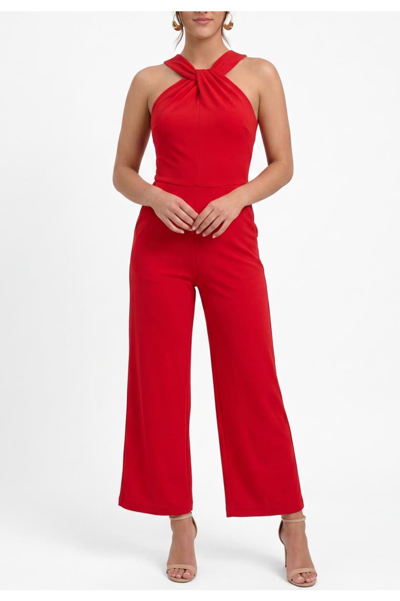 CBS HALTER JUMPSUIT, Main, color, RIO RED