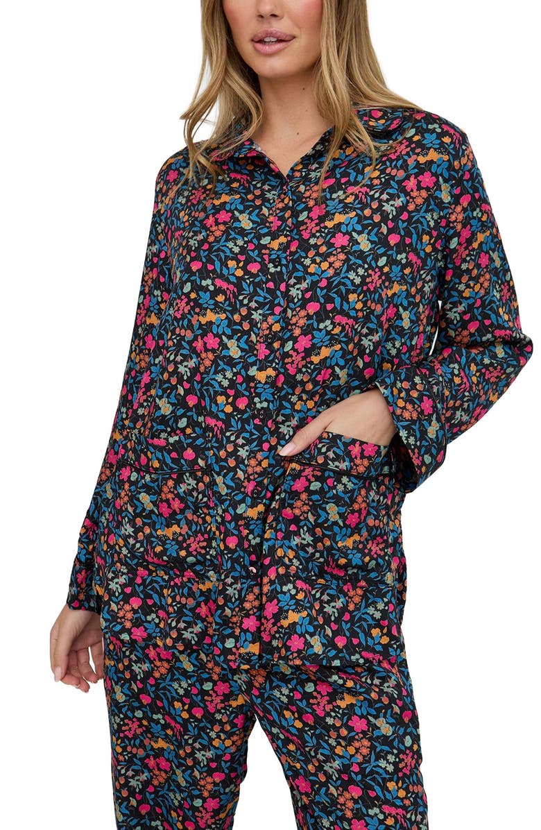 Lily and Lionel London Evie Long Sleeve Print Pajama Set, Alternate, color, Mixed Floral