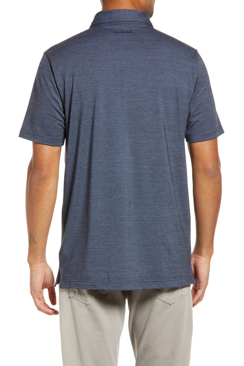 The Heater Solid Short Sleeve Performance Polo, Alternate, color, VINTAGE INDIGO/ BLACK