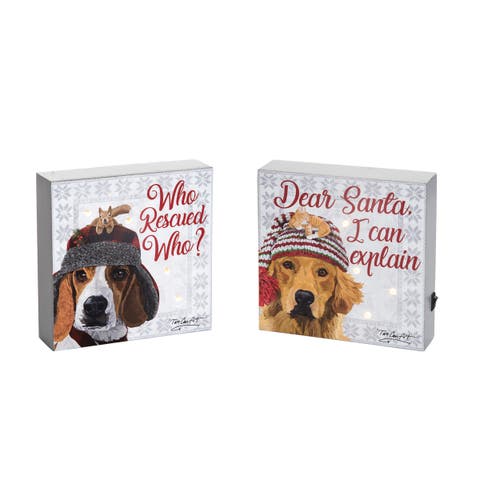 Light-Up LED Two Can Art Dog Block A/2