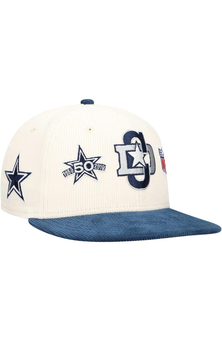 New Era Men's New Era Cream/Navy Dallas Cowboys Corduroy 59FIFTY Fitted Hat, Alternate, color,
