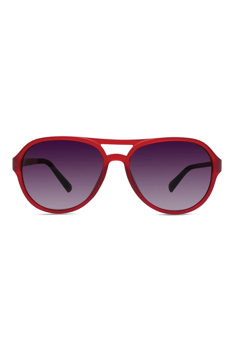 Cimarron 56mm Polarized Shield Sunglasses, Main, color, CRYSTAL RED