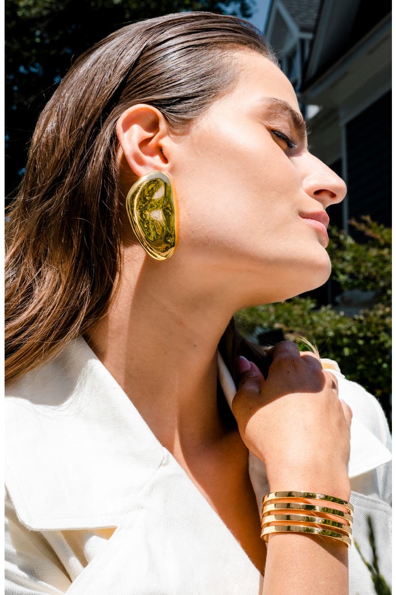Line Cuff Bracelet, Alternate, color, 14K GOLD