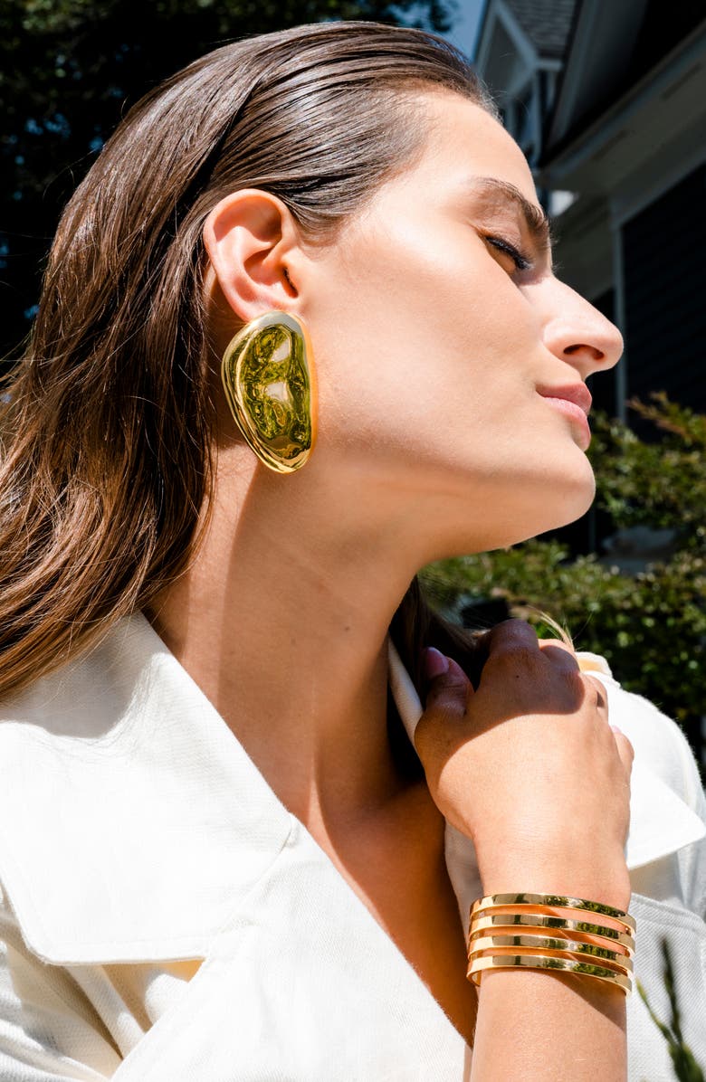 CHRISTINA CARUSO Line Cuff Bracelet, Alternate, color, 14K Gold