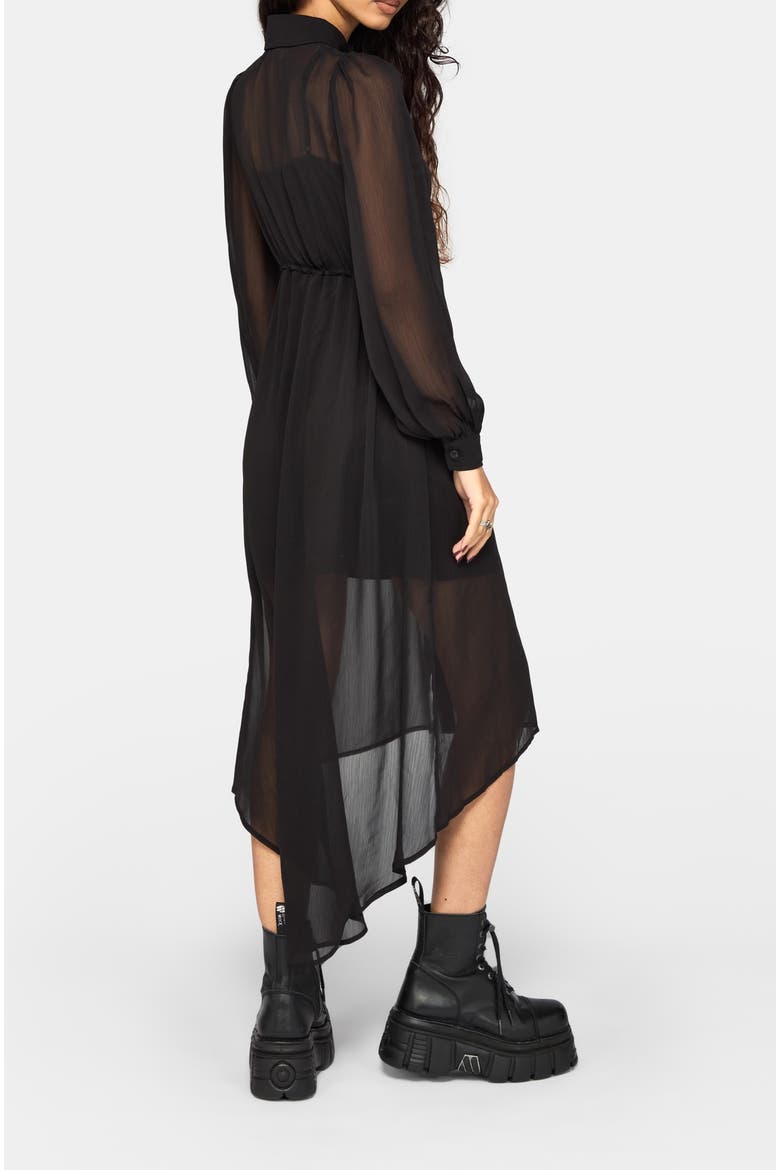 Eimhir Chiffon High-low Midi Shirt Dress, Alternate, color, Black
