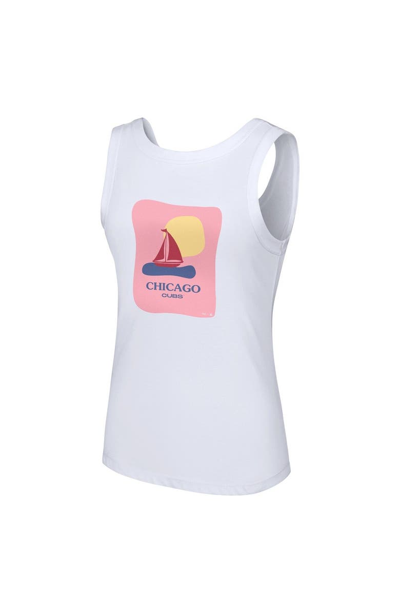 LUSSO Women's Lusso Style White Chicago Cubs Lindy Tank Top, Alternate, color, White