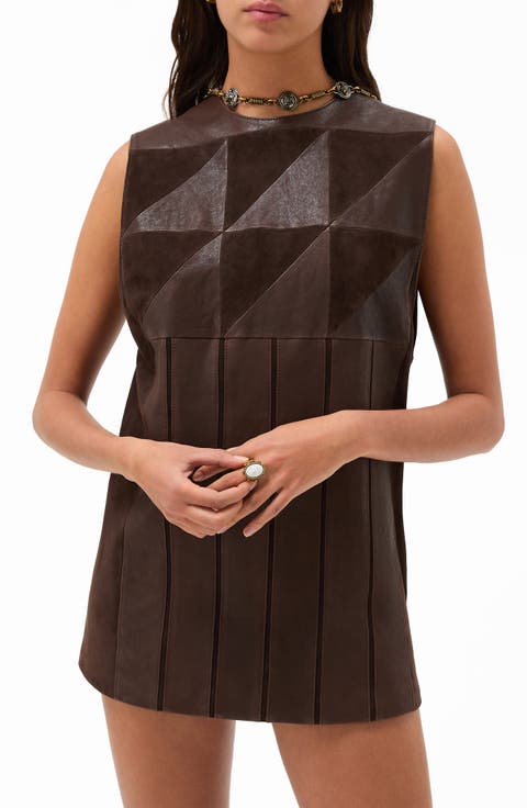 Leather Patchwork Minidress