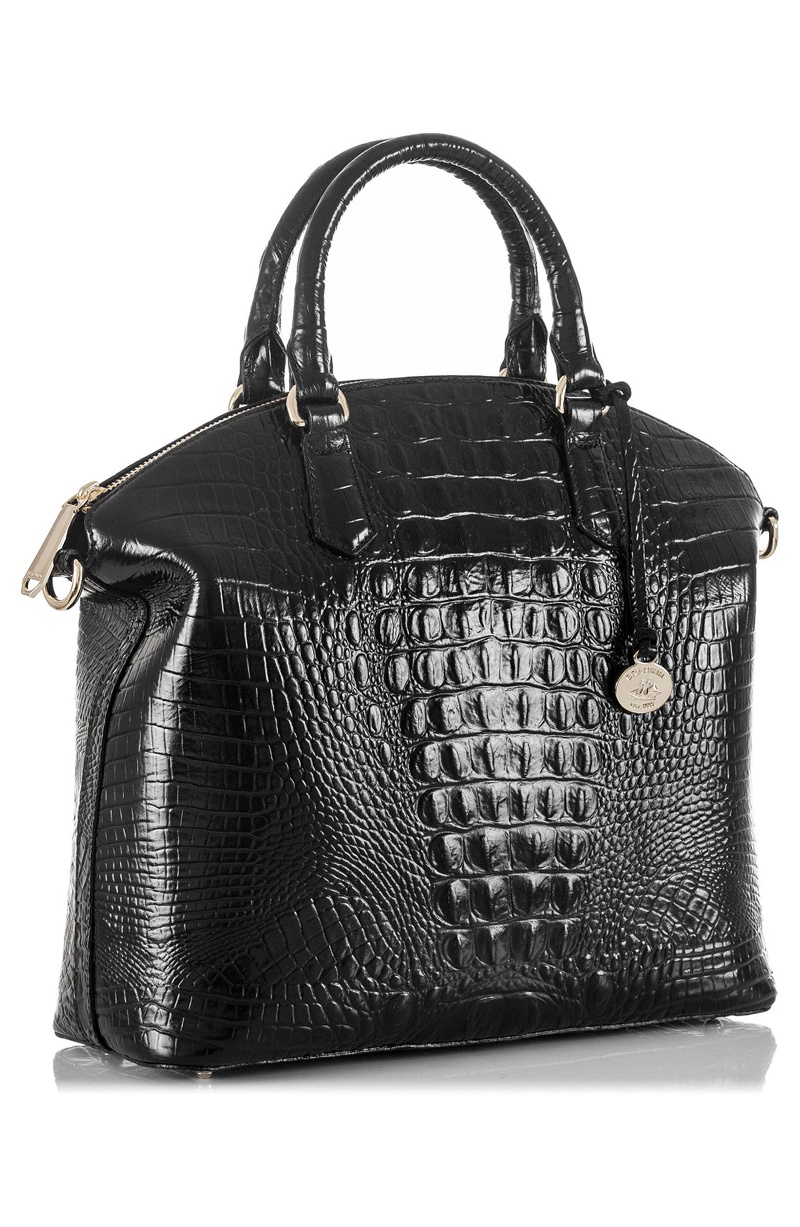 Brahmin Large Duxbury Melbourne Croc Embossed Leather Satchel, Alternate, color, 