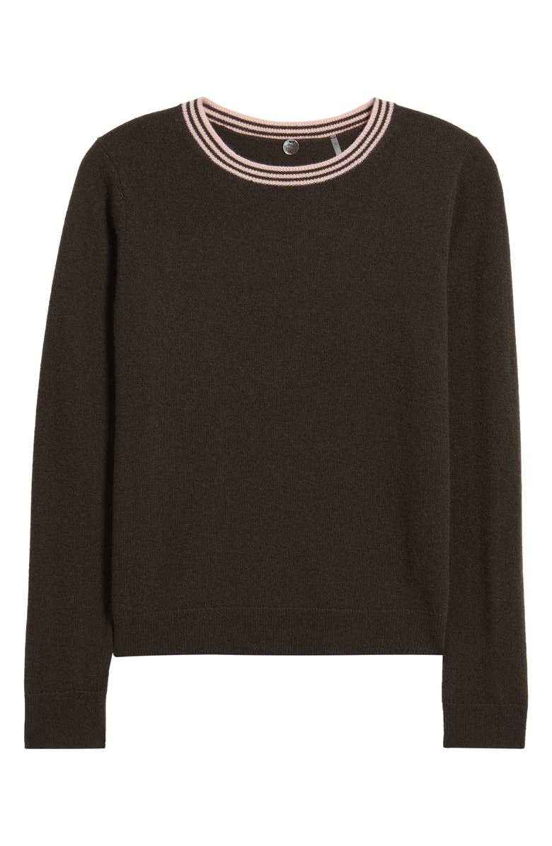 MARGARET O'LEARY Crewneck Cashmere Sweater, Alternate, color, Chocolate/ Blush
