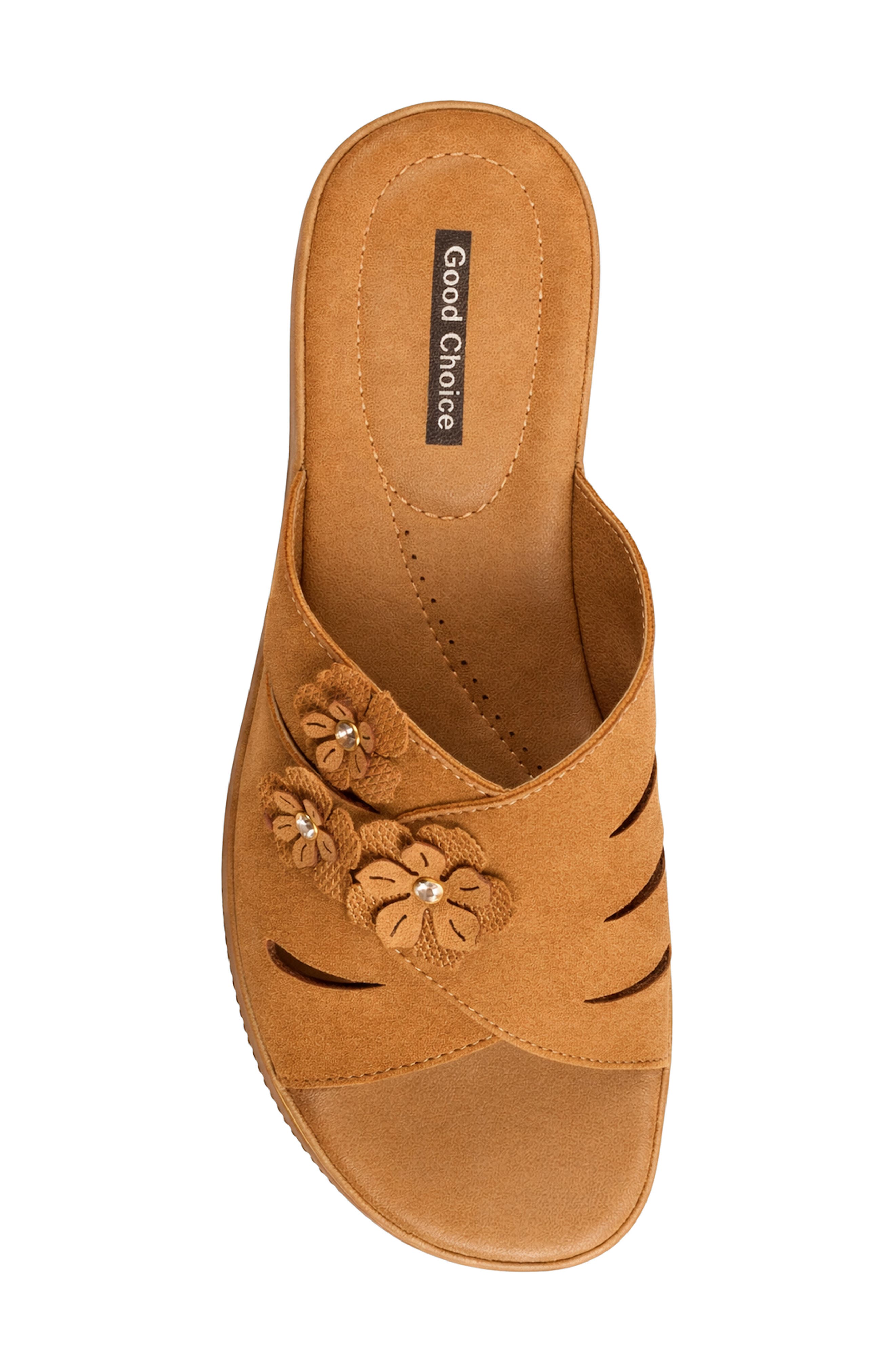 GOOD CHOICE NEW YORK Sarel Floral Wedge Sandal, Alternate, color, Tan