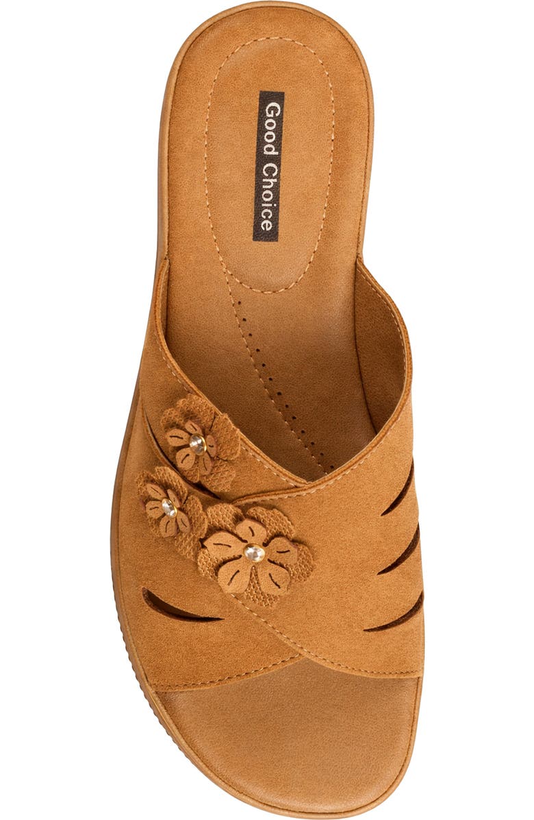 GOOD CHOICE NEW YORK Sarel Floral Wedge Sandal, Alternate, color, Tan