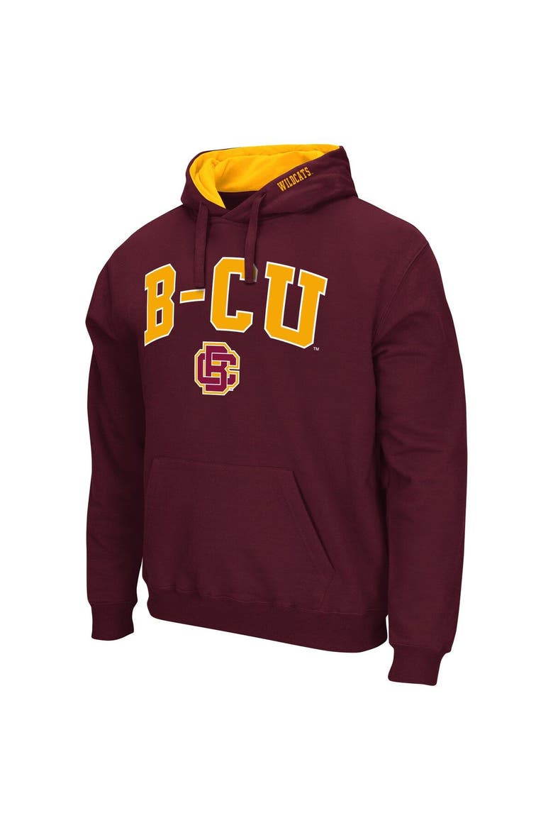 Men's Colosseum Maroon Bethune-Cookman Wildcats Arch & Logo 3.0 Pullover Hoodie, Alternate, color, Maroon