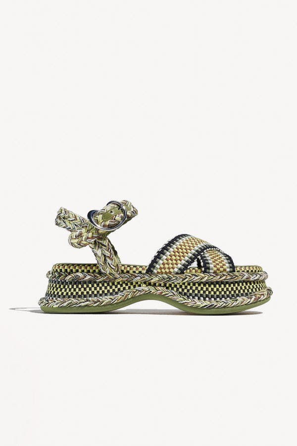 Amambaih Ada Platform Sandals, Main, color, Kaki-Lemon