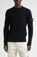 Stone Island Compass Patch Rib Virgin Wool Crewneck Sweater