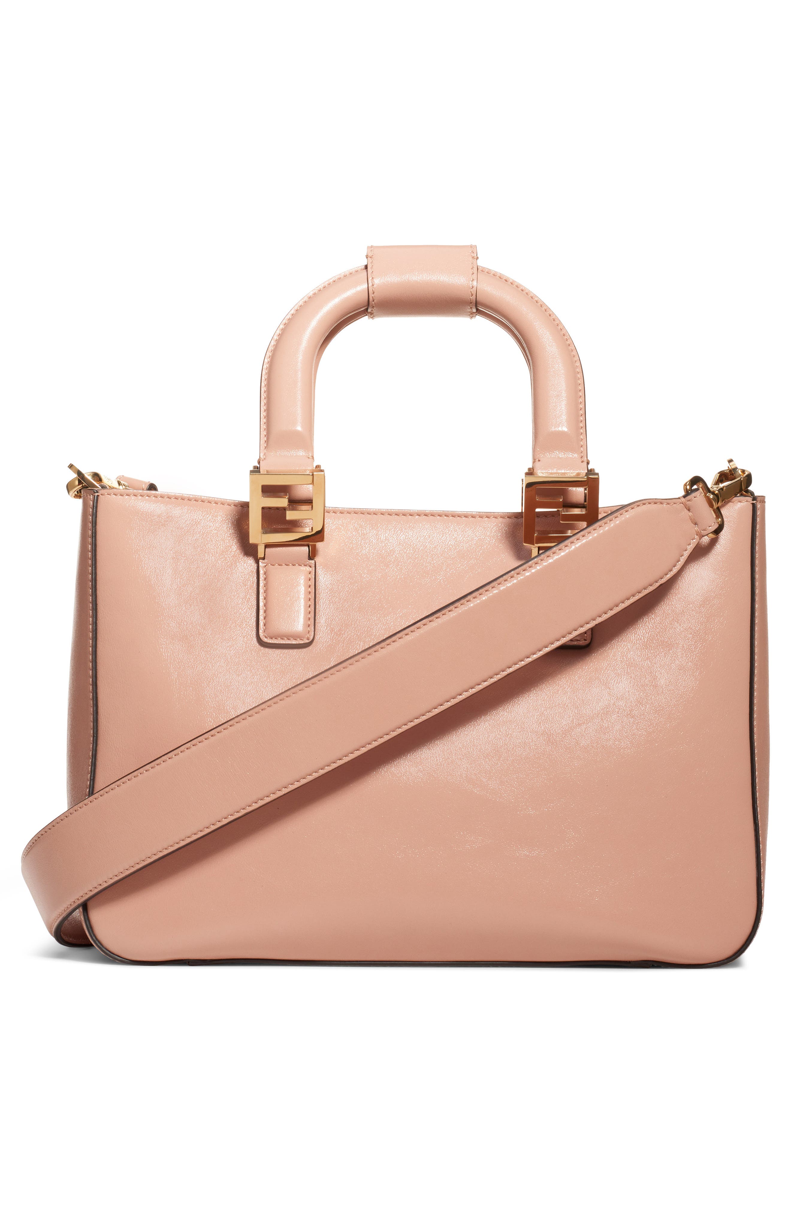 Small Glacier Top Handle Leather Tote, Alternate, color, ROSA BOURBON/ SOFT GOLD
