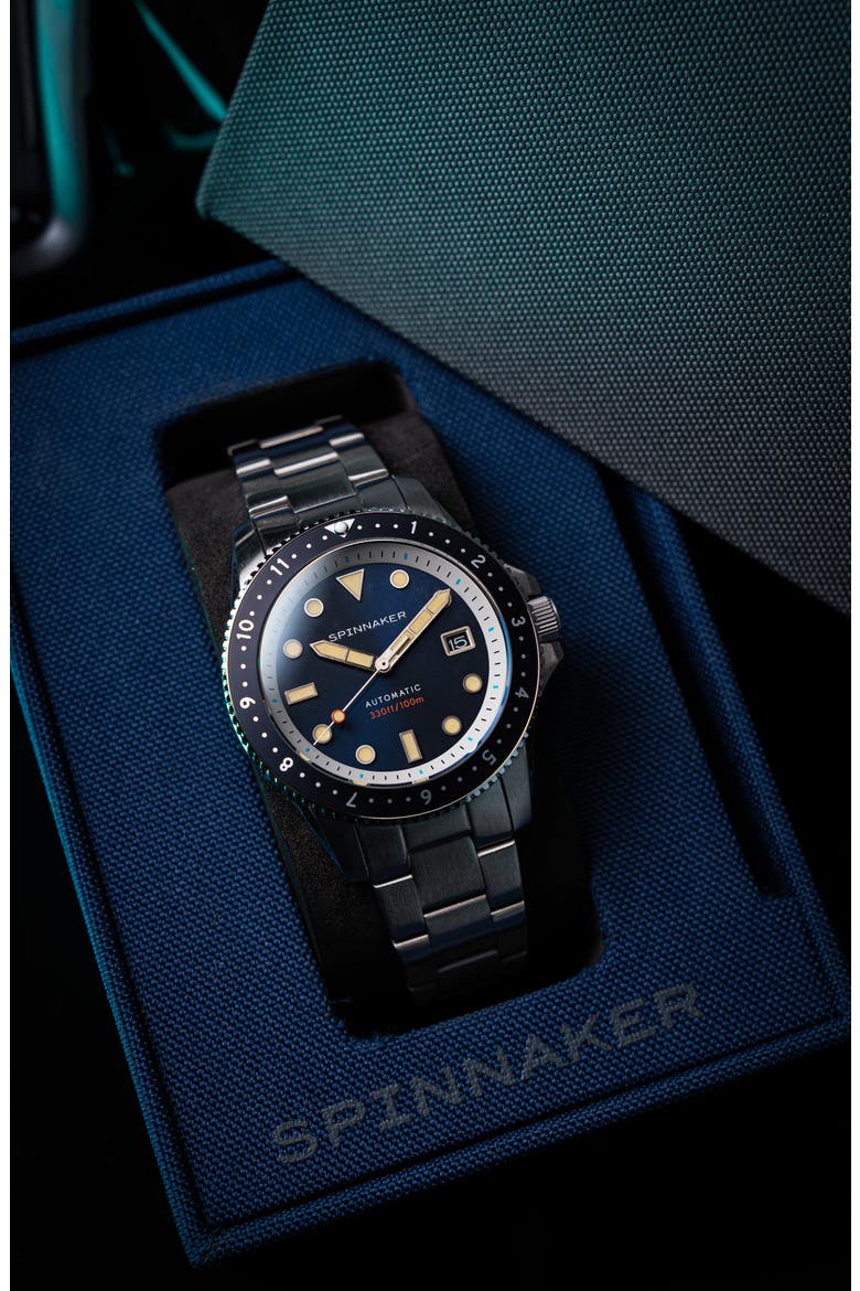 Croft Pioneer Automatic Bracelet Watch, 42mm, Alternate, color, BLUE