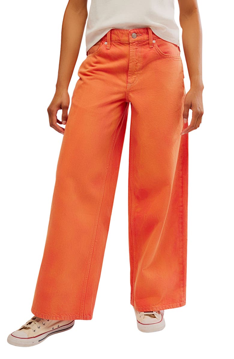 Free People Waterfalls Baggy Wide Leg Denim Jeans, Main, color,