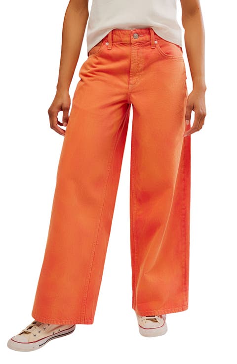 Waterfalls Baggy Wide Leg Denim Jeans (Oklahoma Sun)