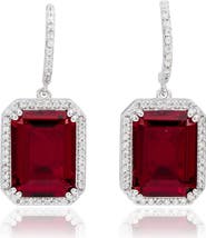 SUZY LEVIAN Cubic Zirconia Halo Drop Earrings