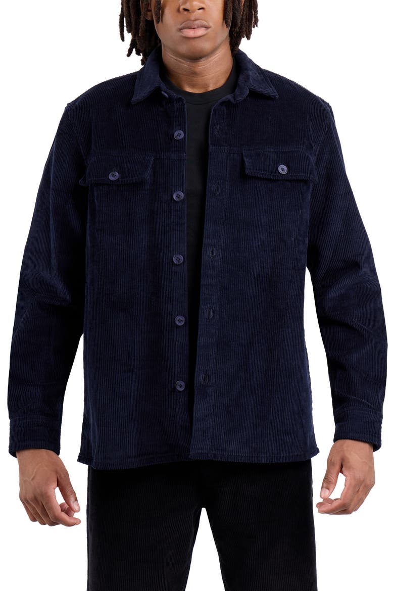 Cotton Corduroy Shirt Jacket, Alternate, color, NAVY
