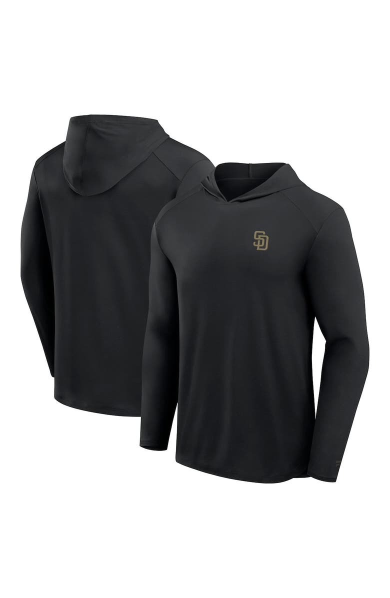 FANATICS Men's Fanatics Black San Diego Padres Front Office Power Mono Long Sleeve Hoodie T-Shirt, Main, color, Black