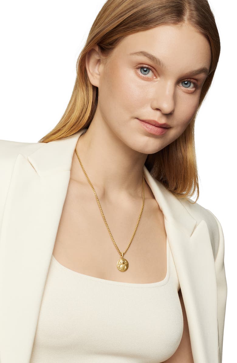 David Yurman Zodiac Amulet in 18K Yellow Gold with Pavé Diamonds, 18.9mm, Alternate, color, Yellow Gold-Aries