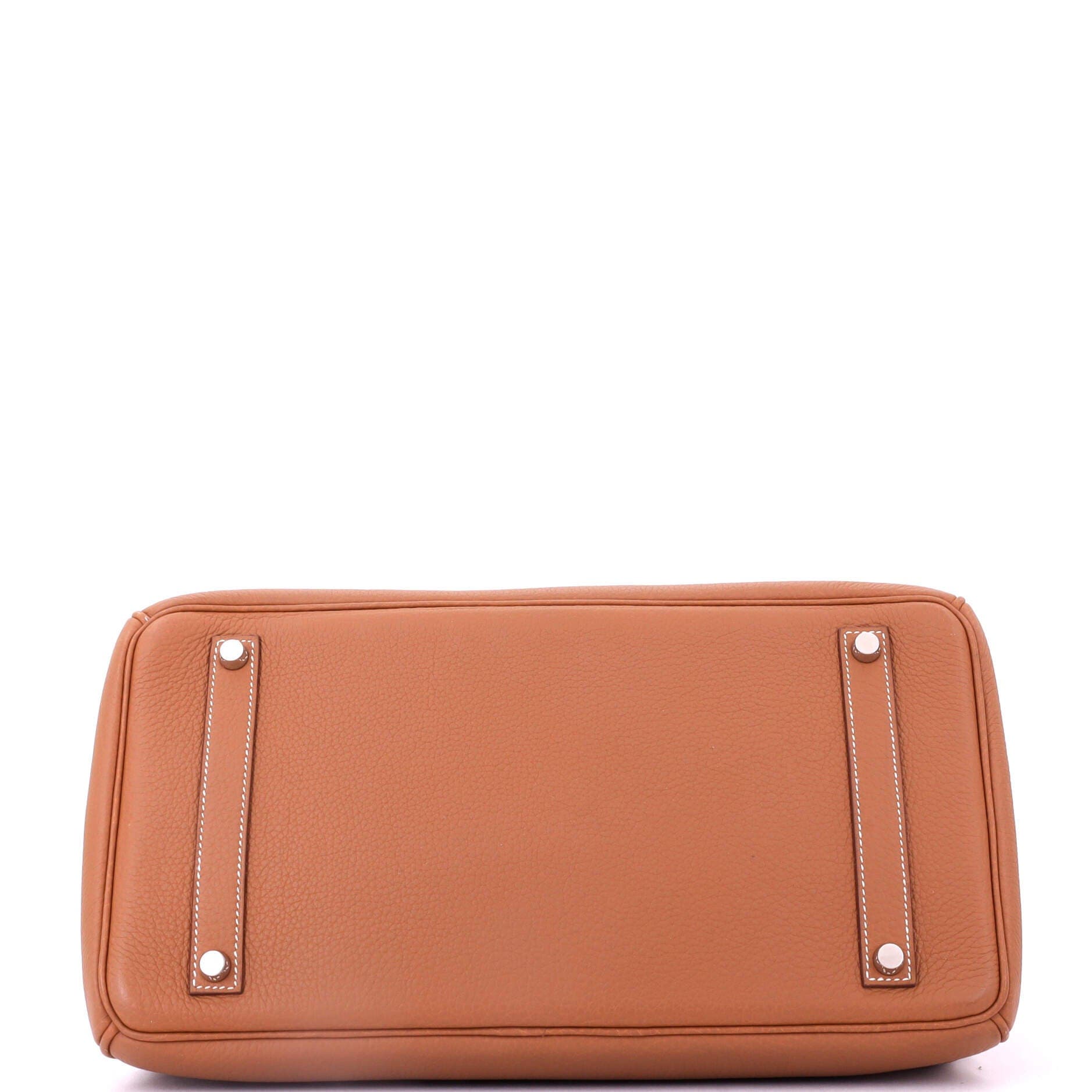 Pre-Owned Hermes Birkin Handbag Brown Togo with Palladium Hardware 35, Alternate, color, Gold