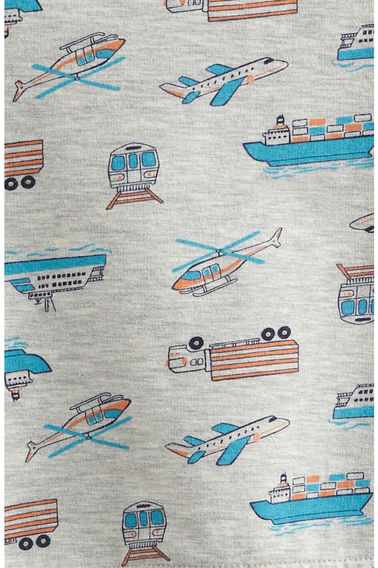 Print Henley Sweatshirt & Sweatpants Set, Alternate, color, GREY LT HTHR CITY TRANSPORT