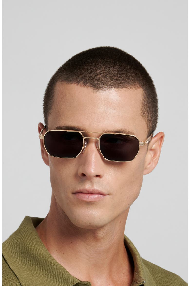 389/S 54mm Gradient Rectangular Sunglasses, Alternate, color, ROSE GOLD/ GREY
