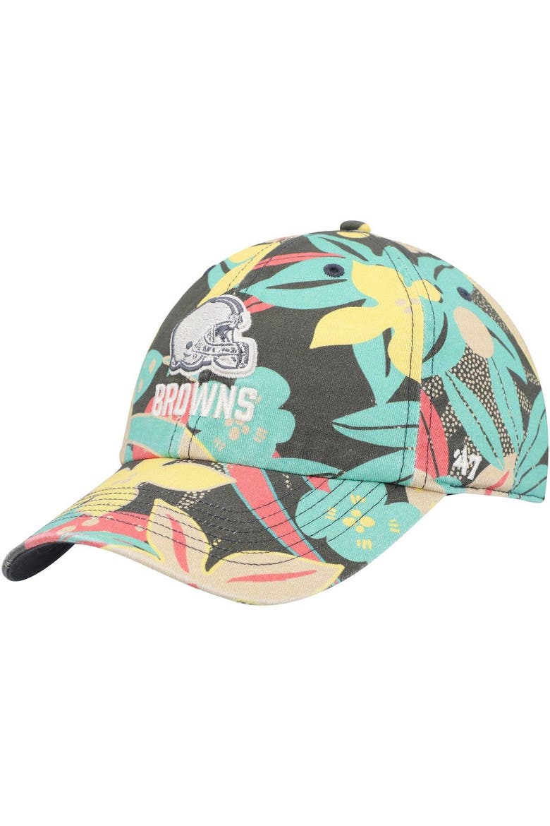 Women's '47 Cleveland Browns Plumeria Clean Up Adjustable Hat, Main, color, Charcoal