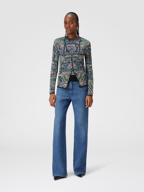 MISSONI MISSONI VISCOSE AND WOOL LAMÉ CARDIGAN WITH VENEZIA MOTIF 
