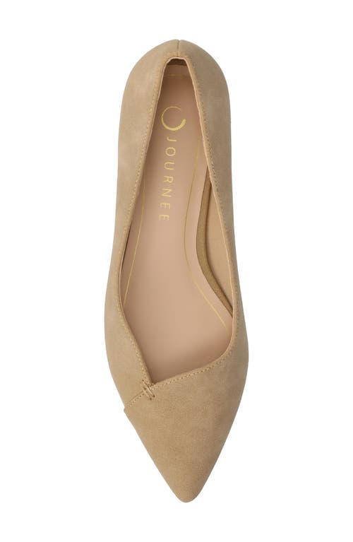 Journee Collection Carmin Pointed Toe Flat In Sand