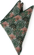Cufflinks, Inc. Green Floral Silk Pocket Square
