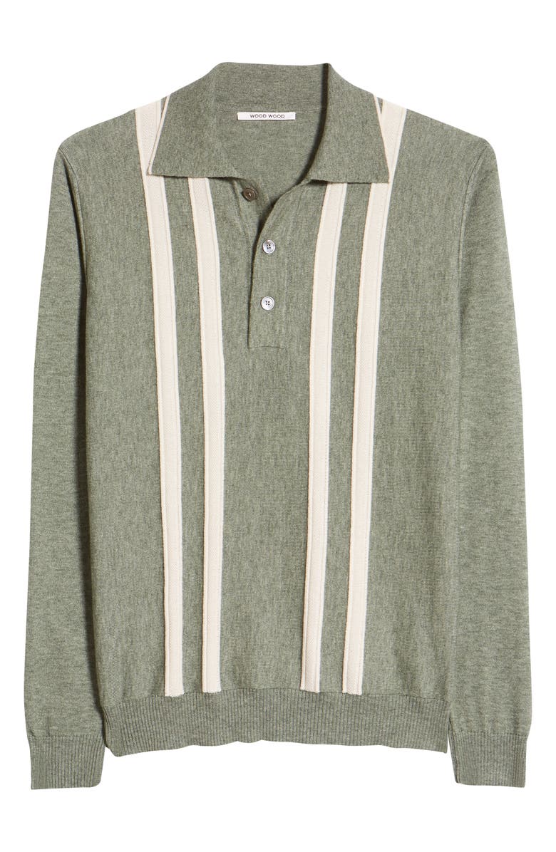 Wood Wood Cooper Stripe Merino Wool Polo Sweater, Alternate, color, 