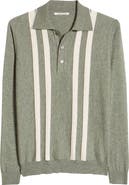 Wood Wood Cooper Stripe Merino Wool Polo Sweater