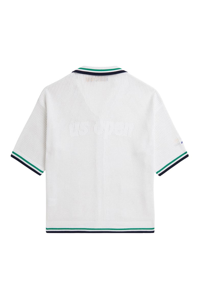 US Open Short Sleeve Knit Cardigan, Alternate, color, WHITE