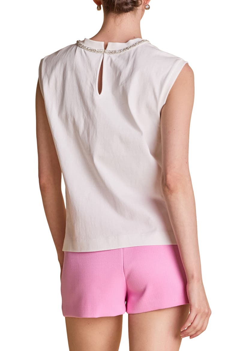 Rhinestone Bow Sleeveless Top, Alternate, color, WHITE