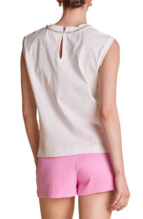 English Factory Rhinestone Bow Sleeveless Top
