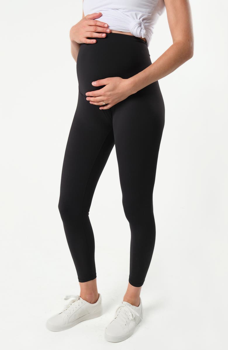 Marion Women's Maternity Stretch Leggings with Bump-Friendly Phone Pocket, Alternate, color, Black