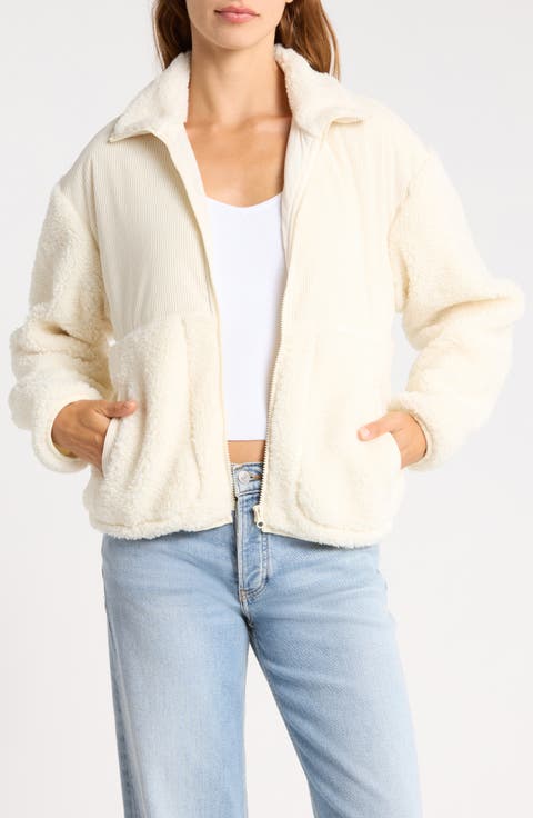 Corduroy & Faux Shearling Jacket