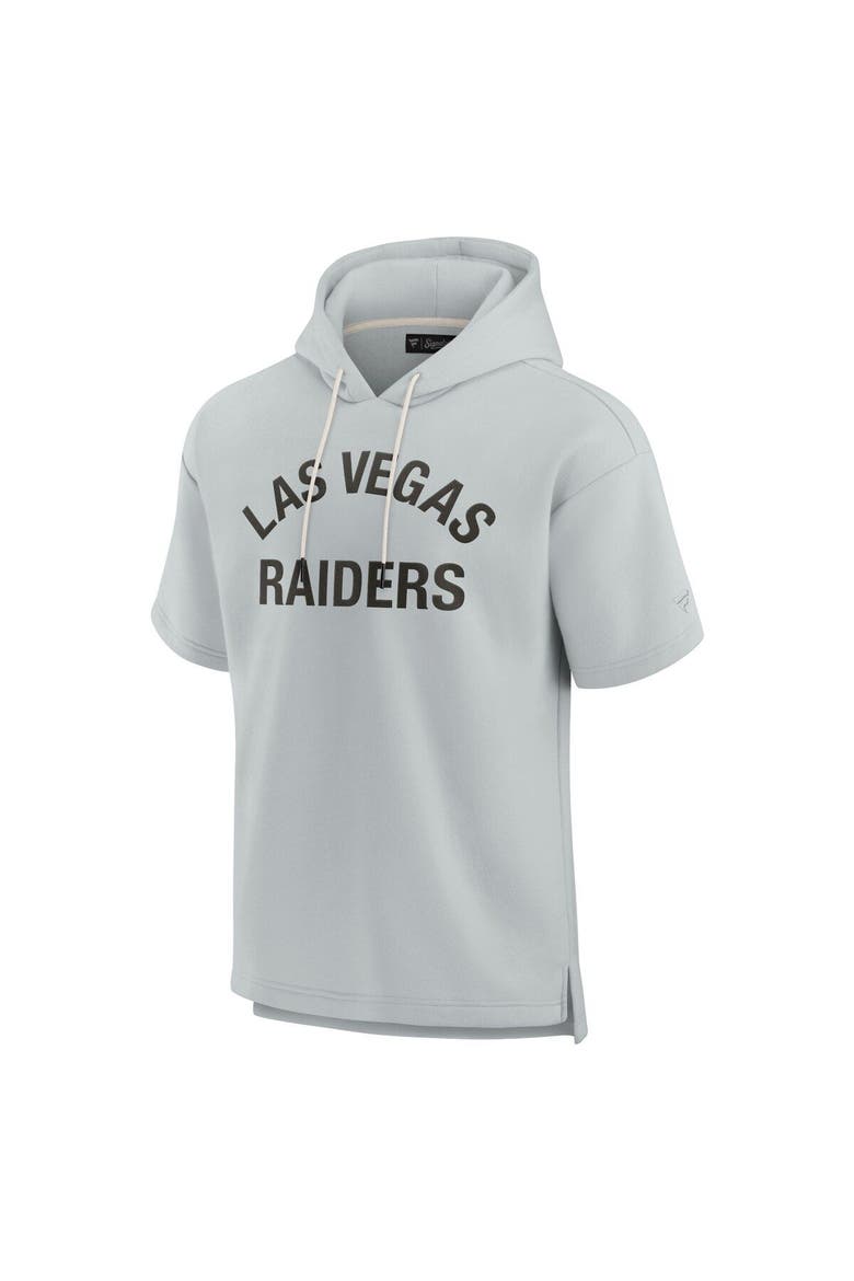 Unisex Fanatics Signature Gray Las Vegas Raiders Elements Super Soft Fleece Short Sleeve Pullover Hoodie, Alternate, color, Gray