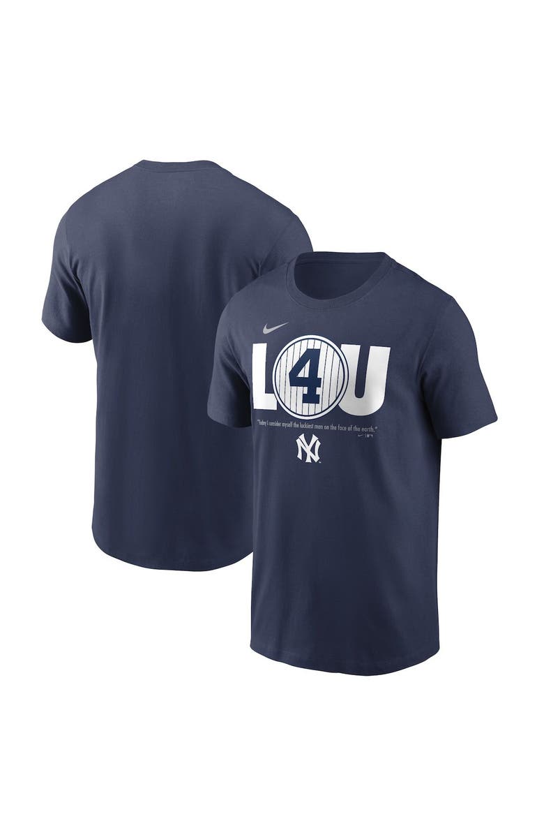 Nike Men's Nike Lou Gehrig Navy New York Yankees Cooperstown Collection Lou Gehrig Day Retired Number T-Shirt, Alternate, color, Navy