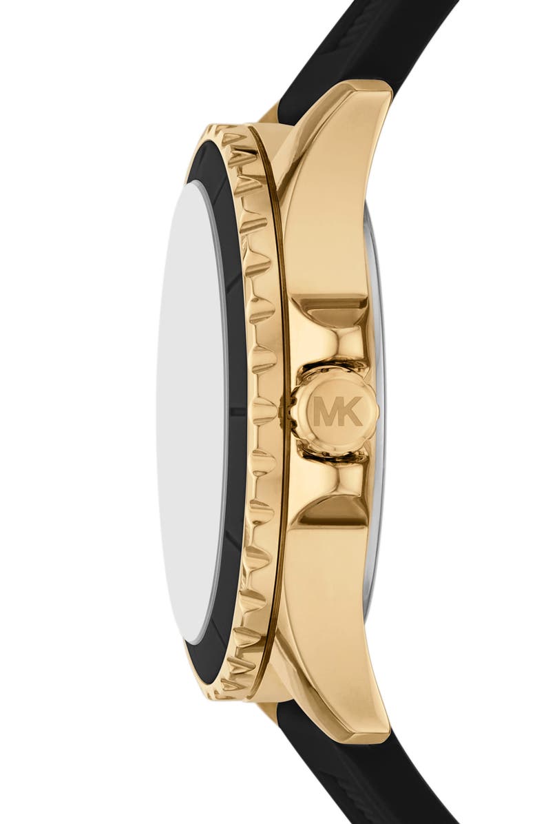 MICHAEL Michael Kors Everest Three-Hand Quartz Silicone Strap Watch, 40mm, Alternate, color, Gold