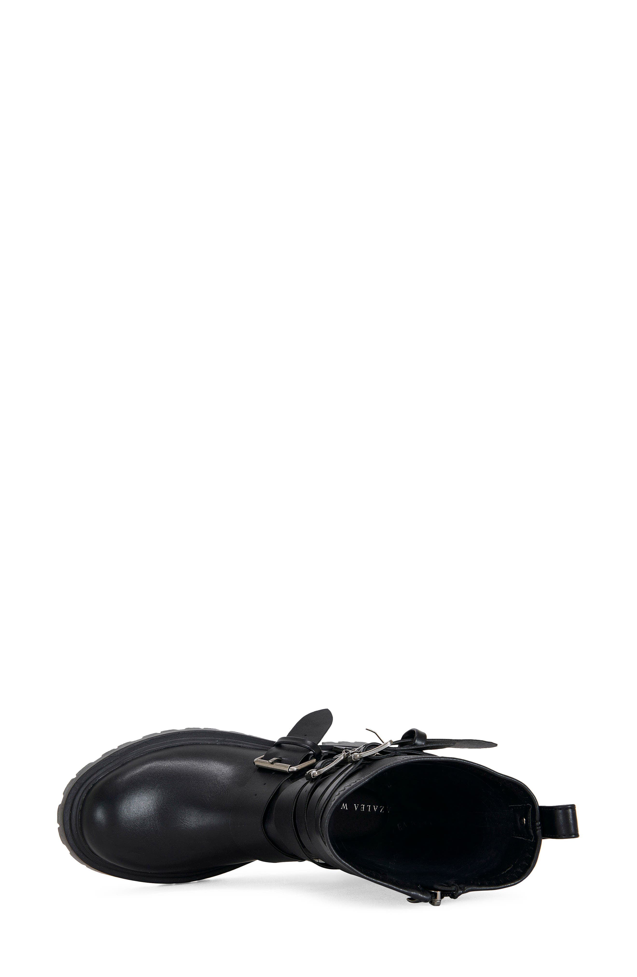 AZALEA WANG Spridy Buckled Combat Boot, Alternate, color, Black