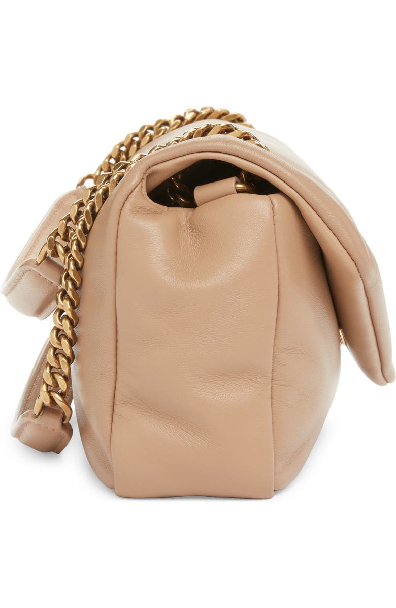 Saint Laurent Calypso Lambskin Leather Shoulder Bag, Alternate, color, Dark Toffee