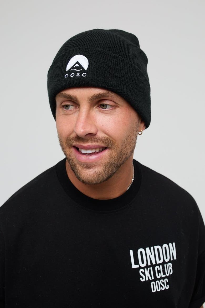 Classique Beanie - Black with White Logo, Main, color, Black with White Logo