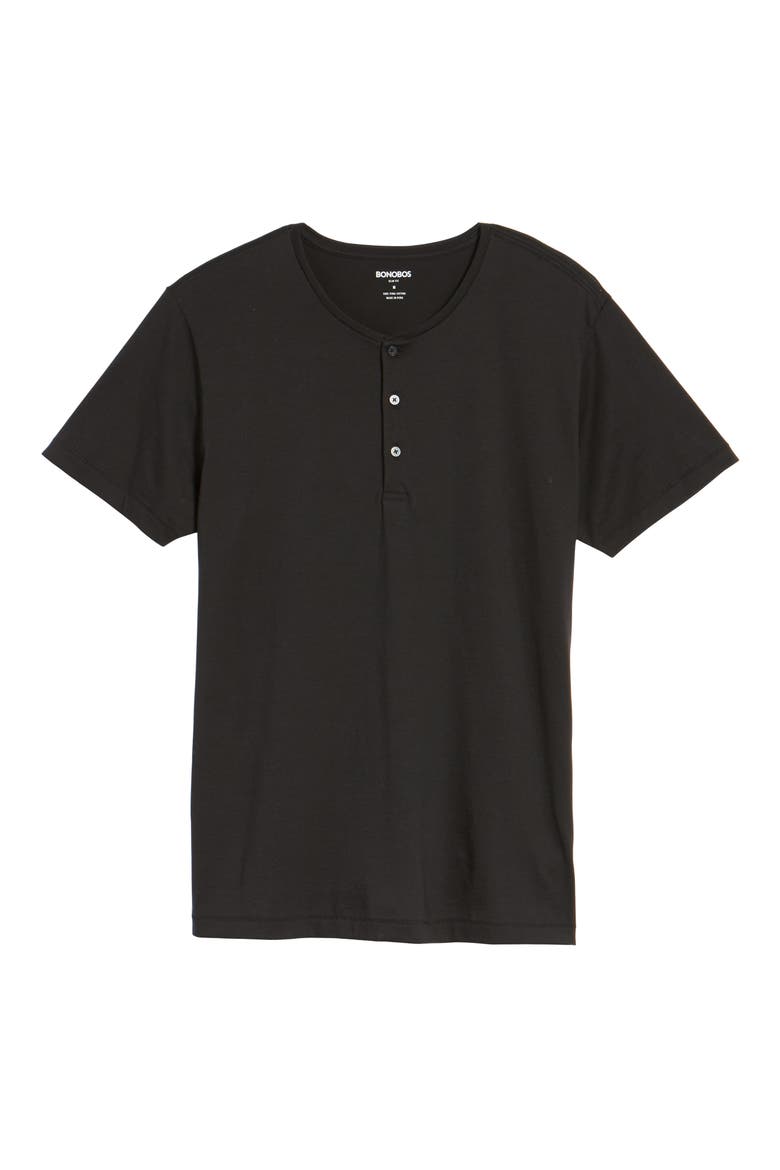 Superfine Henley T-Shirt, Alternate, color, CAVIAR BLACK