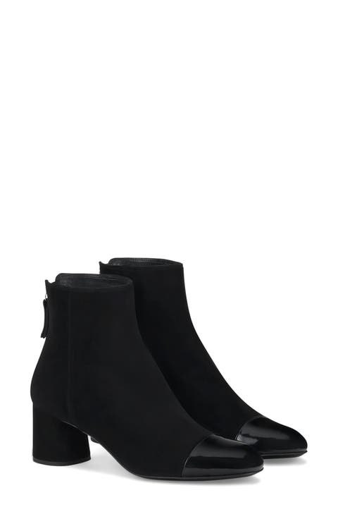 Veta Cap Toe Velour Bootie with Heel